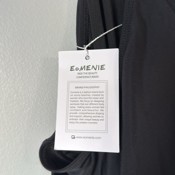 EoMENIE Black Pullover One-Piece Swimsuit Size 20W Adjustable Straps Padded Bra - Picture 12 of 12